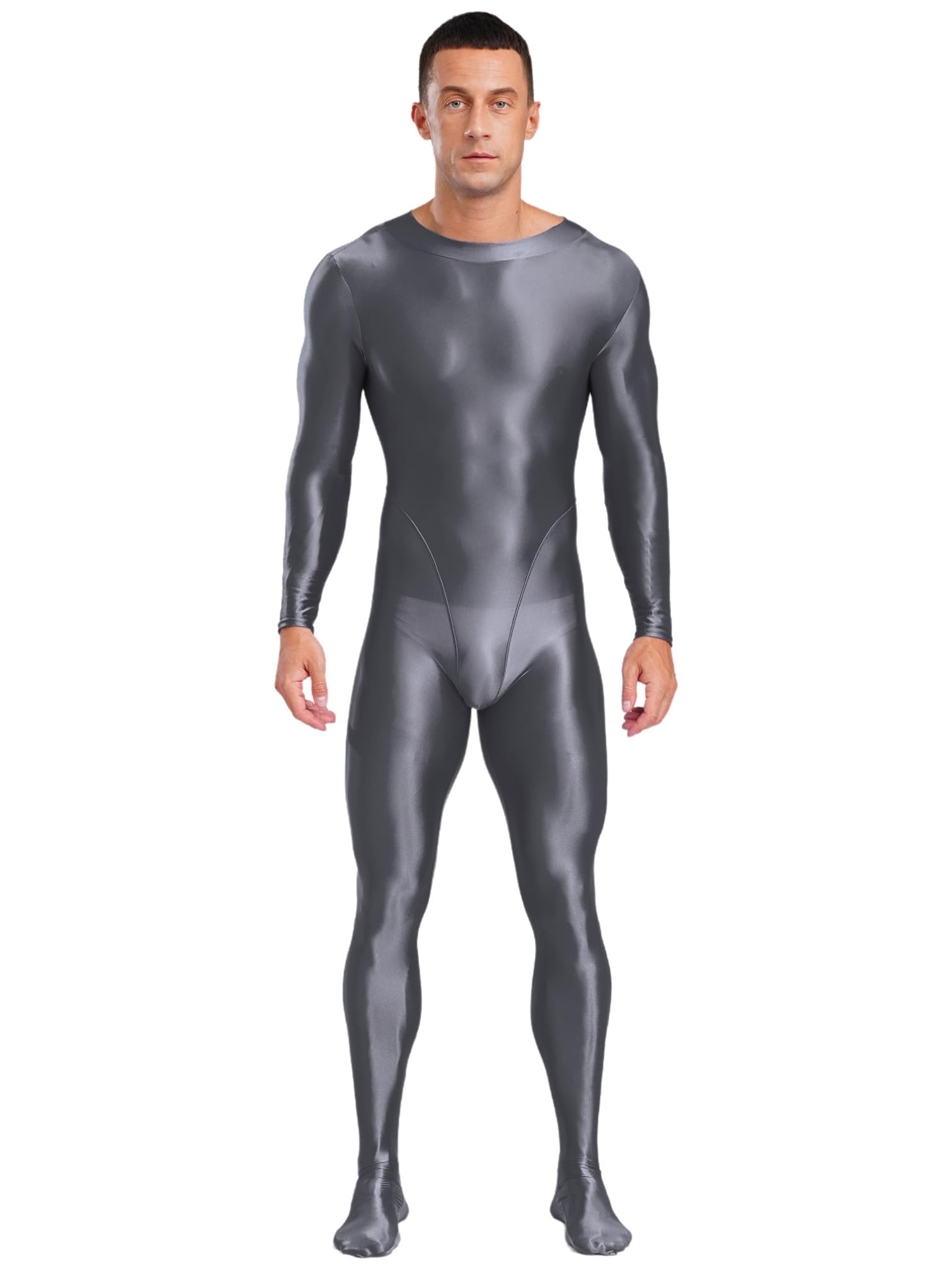 Amazon.co.jp: [iiniim] 男性 大人 光沢 全身タイツ 全長 フィットネス